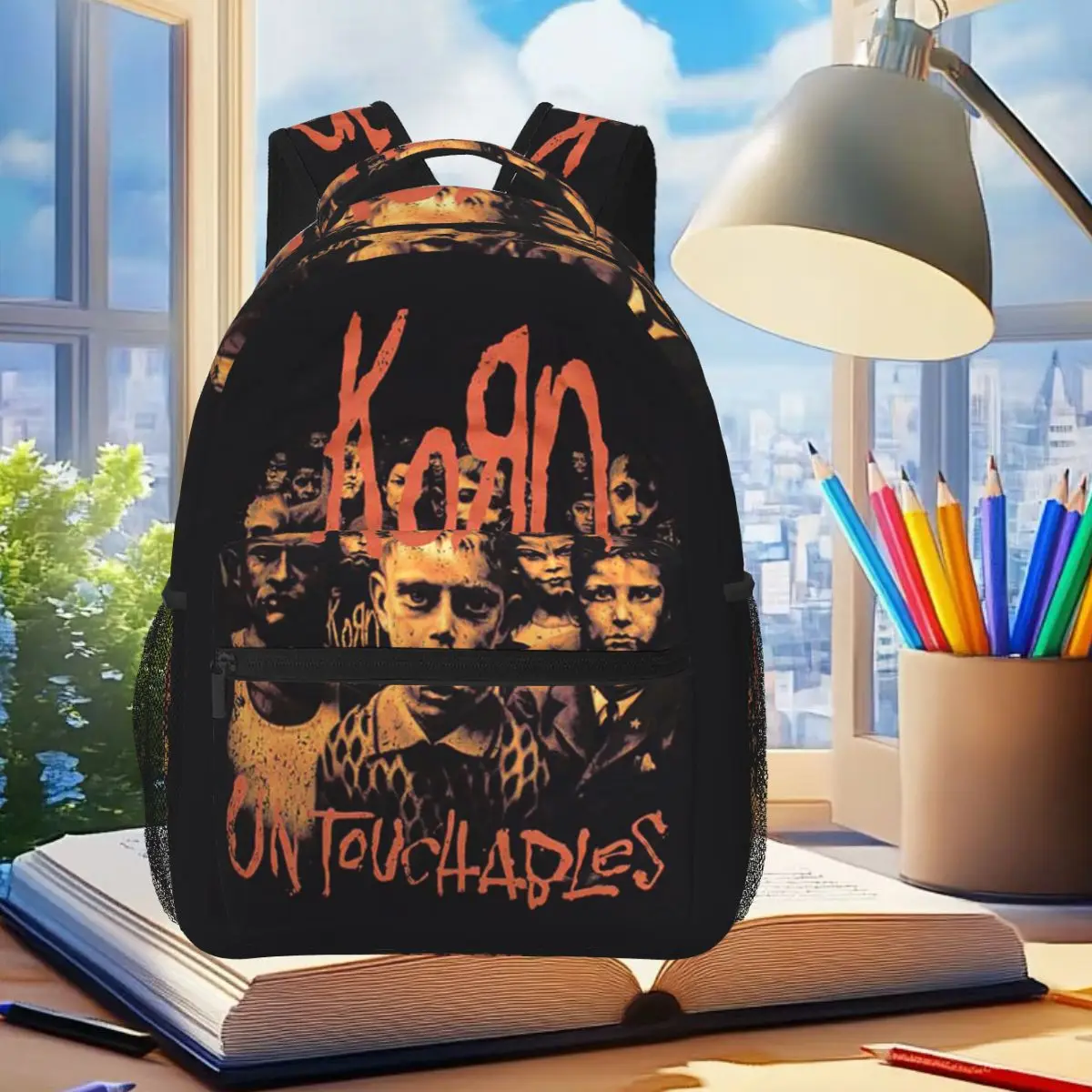 Rock Band Korn Follow The Leader 20Th Anniversary Merch Backpack Student Boys Girls BookBag School Bag Shoulder Bags For Unisex