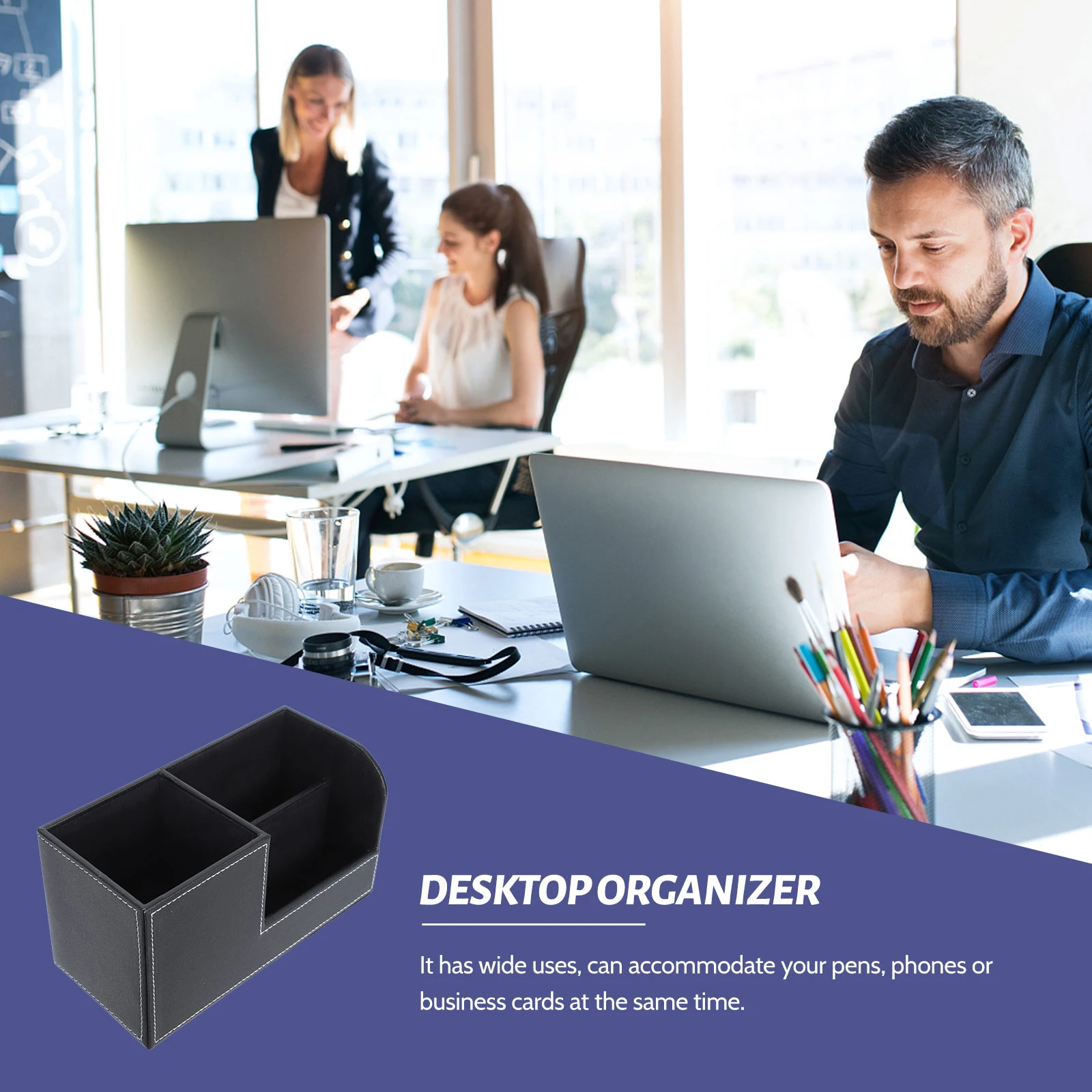 

1Pcs Stylish Pen Holder Business Organizer Stationery Case Desktop Accessory Pen Holder Stationery Box Desktop Organizer