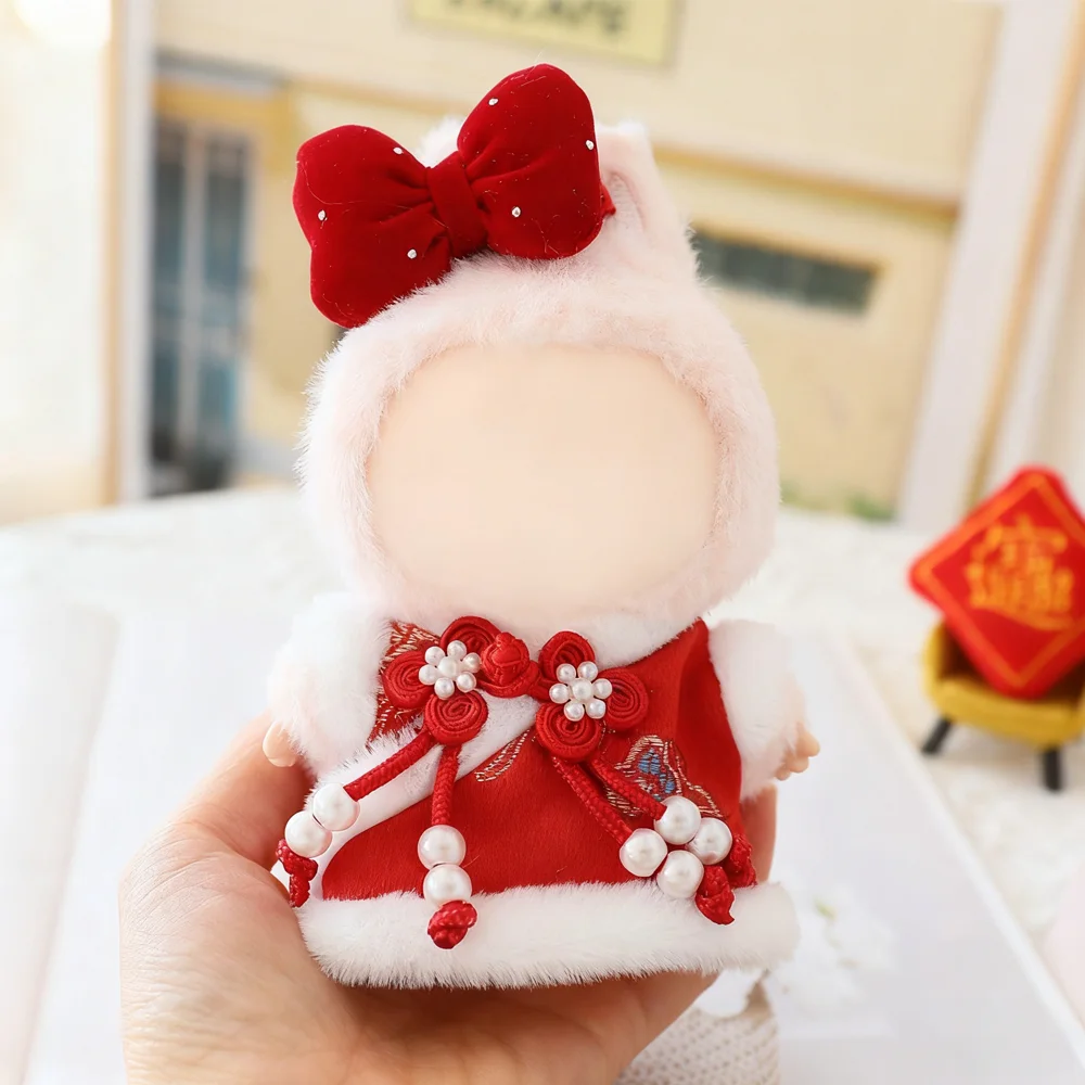 ملابس السنة الجديدة لملابس الدمية Labubu الزي اكسسوارات النمط الصيني الجديد مجموعة صغيرة 15-17 سنتيمتر ملابس دمى لكوريا المعبود #4