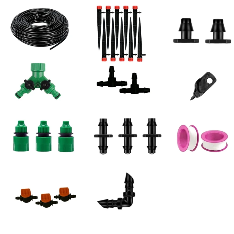 

AT35 1/4Inch Hose Drip Irrigation System Adjustable Sprinkler Kit Garden Watering Inserting Ground Mini Flow Dripper