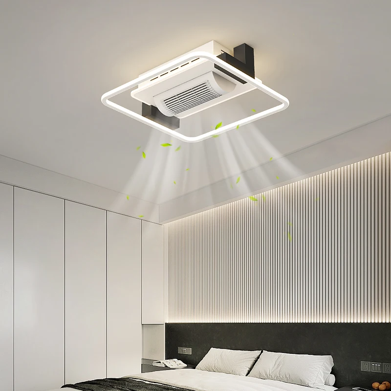 Moderner intelligenter LED-Deckenventilator mit Licht, Schlafzimmer, Wohnzimmer, Dekoration, Heimfernbedienung, unsichtbarer blattloser Ventilator,