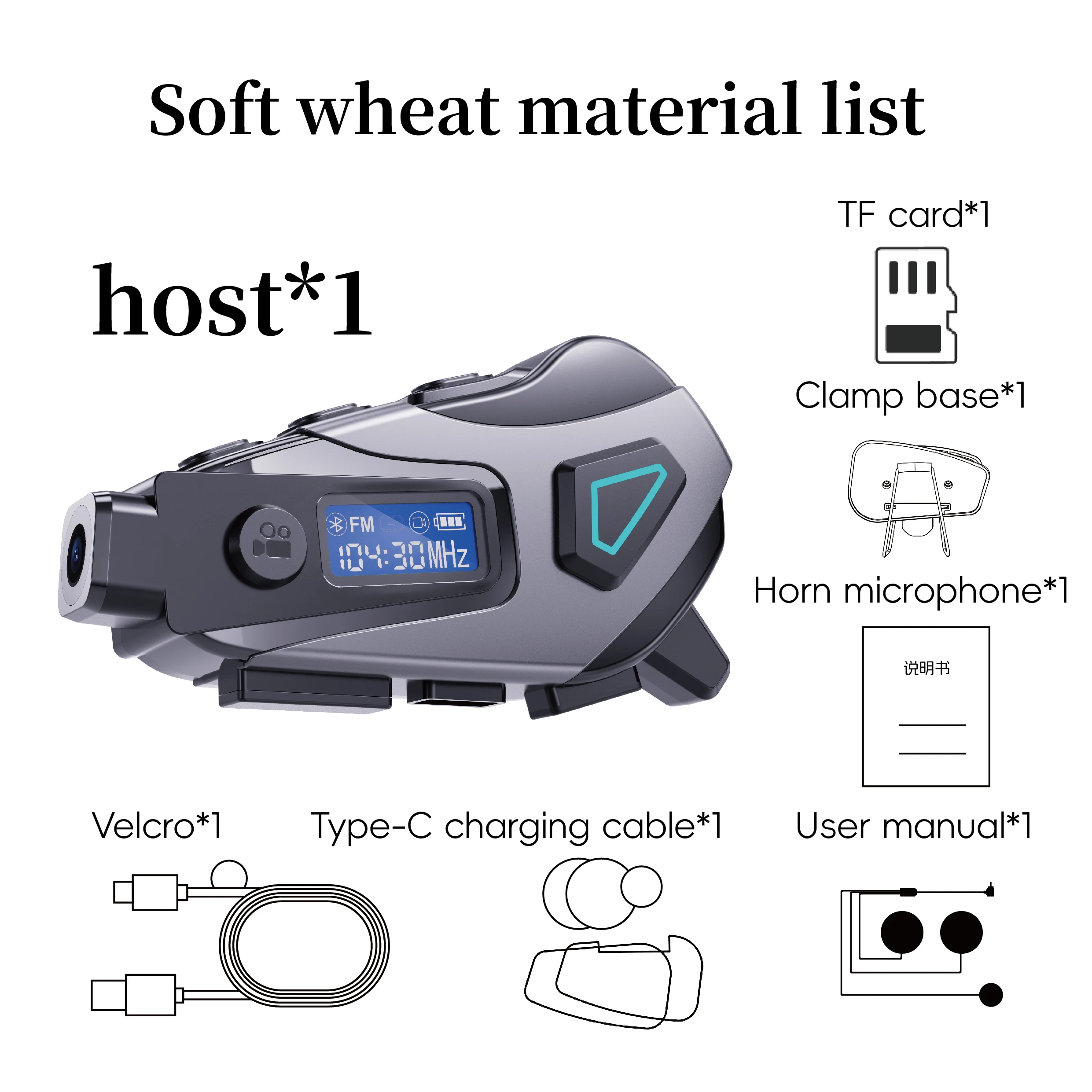 K10 Motorcycle Helmet Headset Speaker with LCD Display Screen Camera Support WIFI Hotspot DV Recording/Photography FM Radio view 6