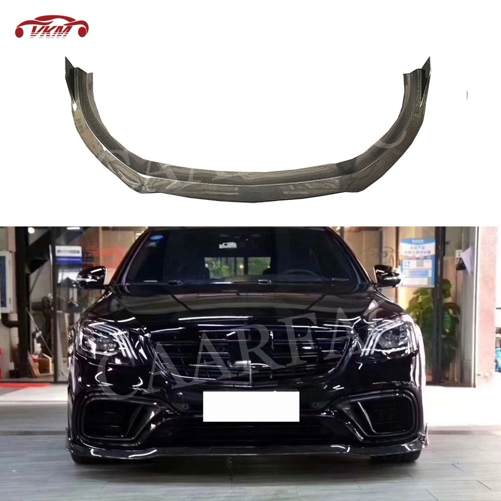 

Carbon Fiber Front Chin Spoiler FRP Black Bumper Covers for Benz S Class W222 S63 S65 AMG 2018 2019 Auto Car Style Decorations