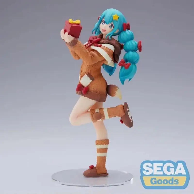 재고 SEGA 오리지널 SPM MIKU 하츠네 미쿠 겨울 크리스마스 2022 애니메이션 피규어 모델, 어린이 선물 소장 장식품, 21cm