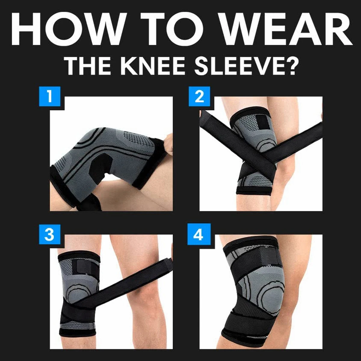 Professional Knee Brace for Knee Pain Men Women Knee Compression Sleeve Support for Running GYM Workout Sports Joint Pain Relif