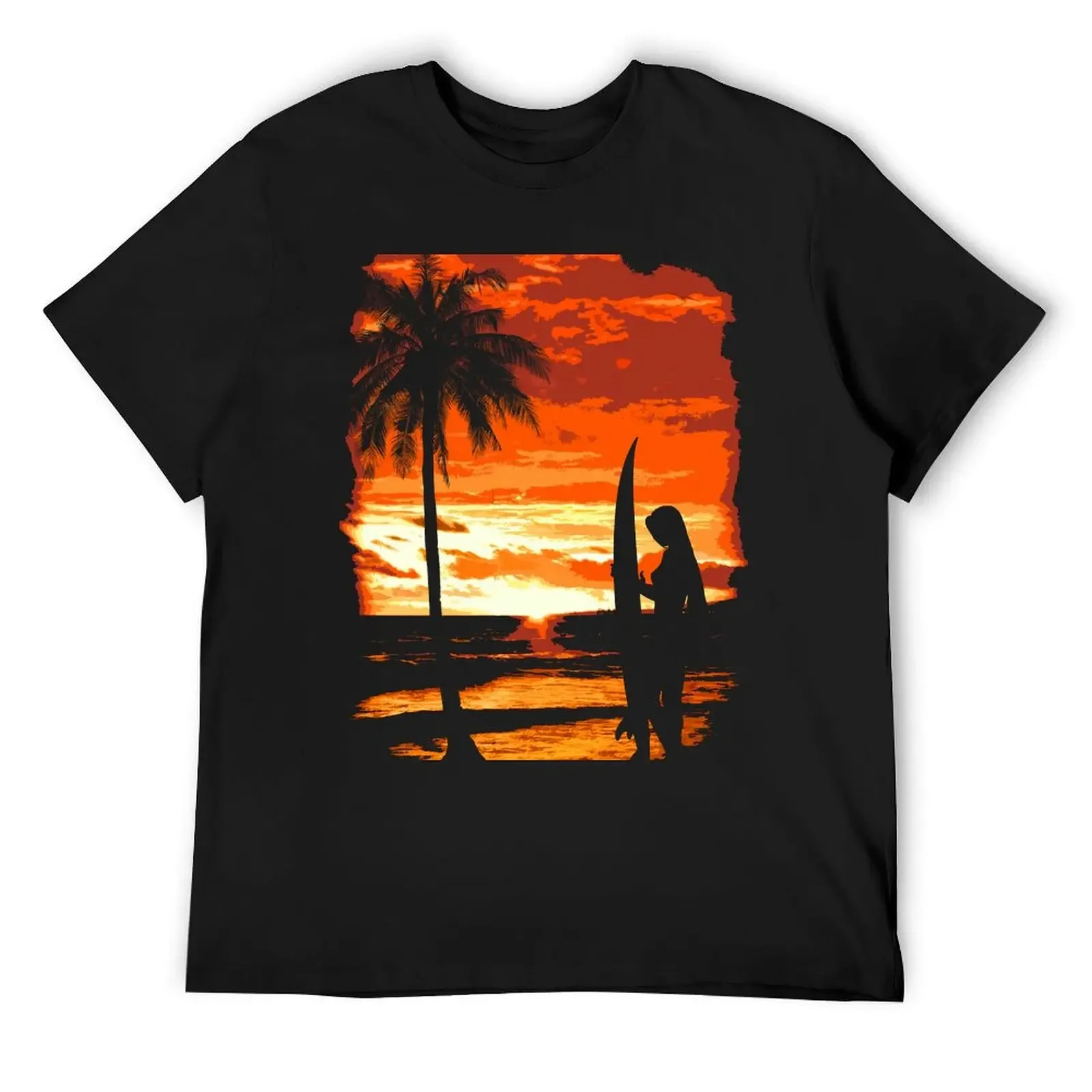 

Beach Surfer Babe T-Shirt anime t shirts baggy shirts summer clothes heavyweights anime shirts men