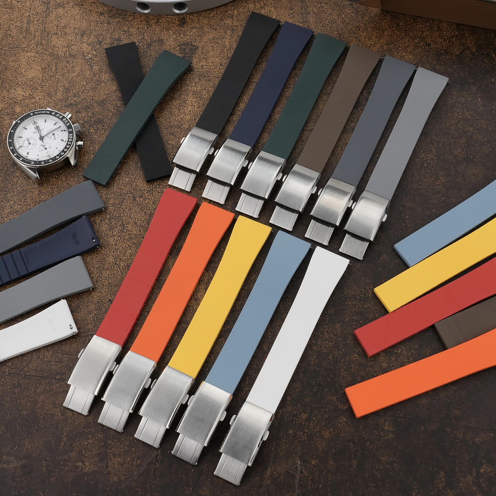 New Design CTS Fluororubber Watch Strap 18mm 20mm 22mm Fast Release Stainless Steel Buckle Watch Bands FKM Strap For Cut To Size view 2