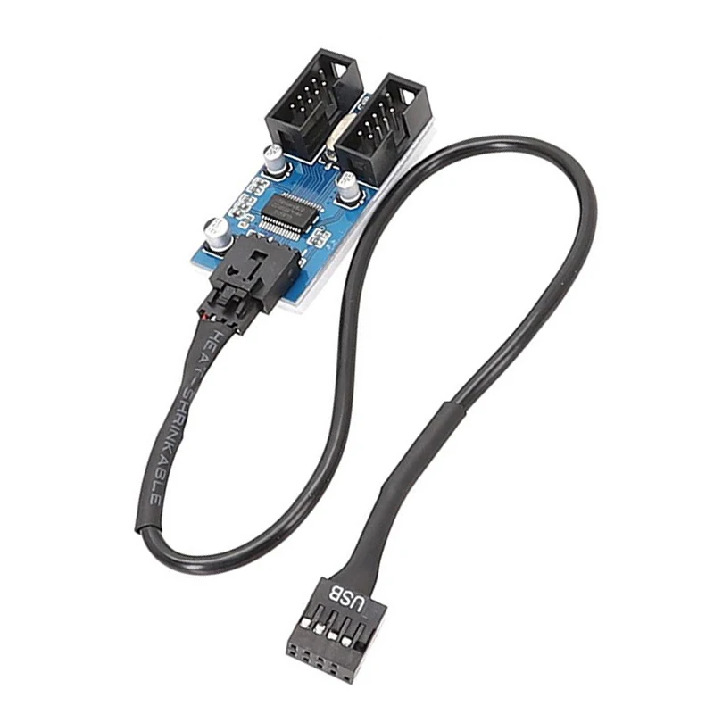 30cm 9핀 USB 분배기 USB 9핀 인터페이스 헤더 마더보드 확장 1 ~ 2/4 케이블 데스크탑 USB2.0 허브 커넥터 어댑터 포트