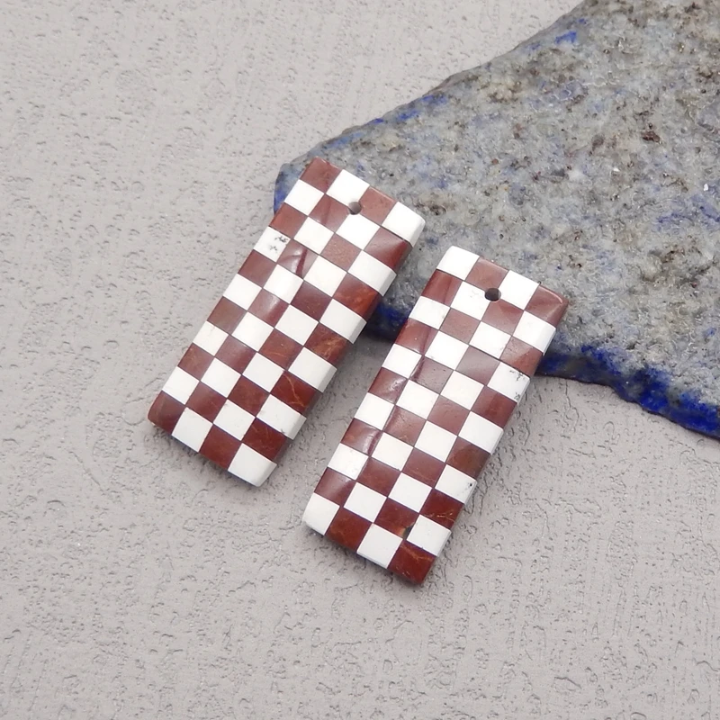 Natural Stone Multi-Color Picasso Jasper Howlite Earrings Beads,Fashion Jewelry Earrings Accessories For Women 29x13x4mm 6g