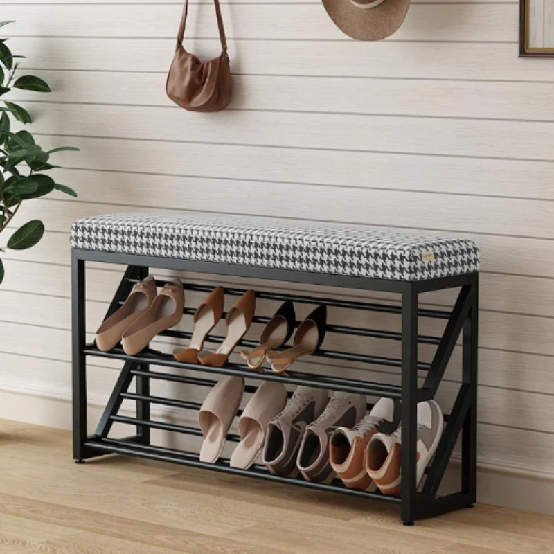 الفاخرة متعددة الطبقات رف الأحذية الأحذية تغيير البراز المنزل المدخل مقعد الترفيه خزانة أحذية مرحاض ارتداء الأحذية البراز #2