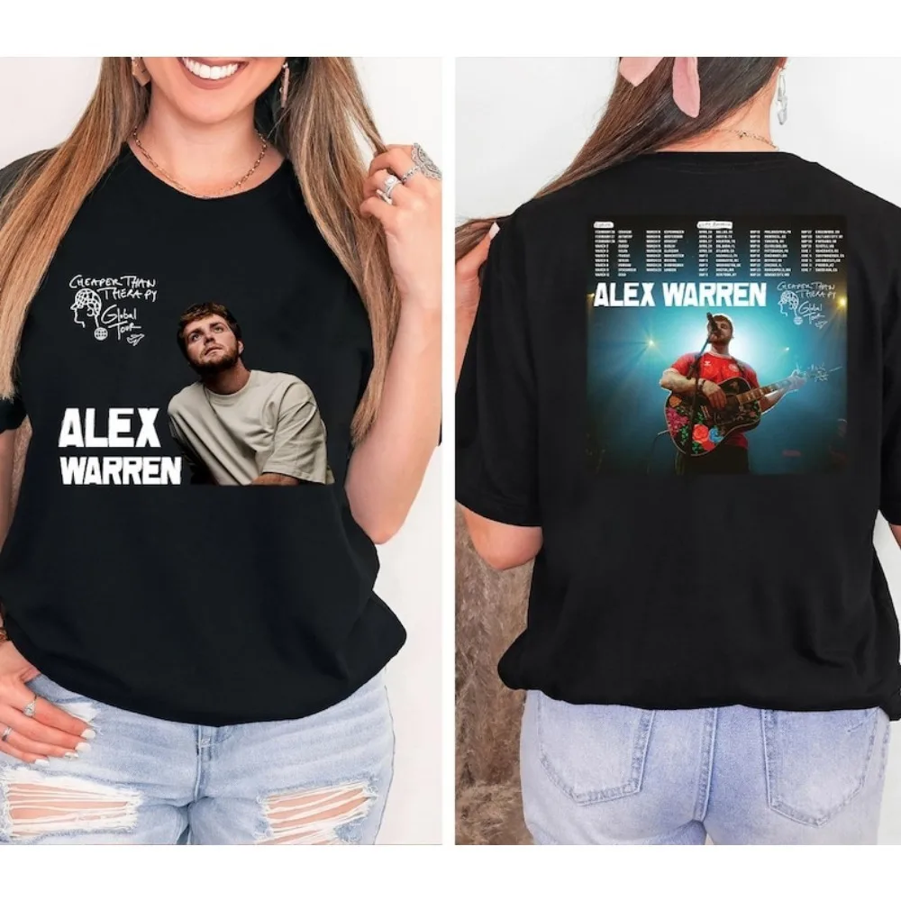 

Рубашка Alex Warren, футболка Merch, мужская забавная футболка с коротким рукавом, топы унисекс, трендовая рубашка унисекс в стиле Харадзюку, футболка