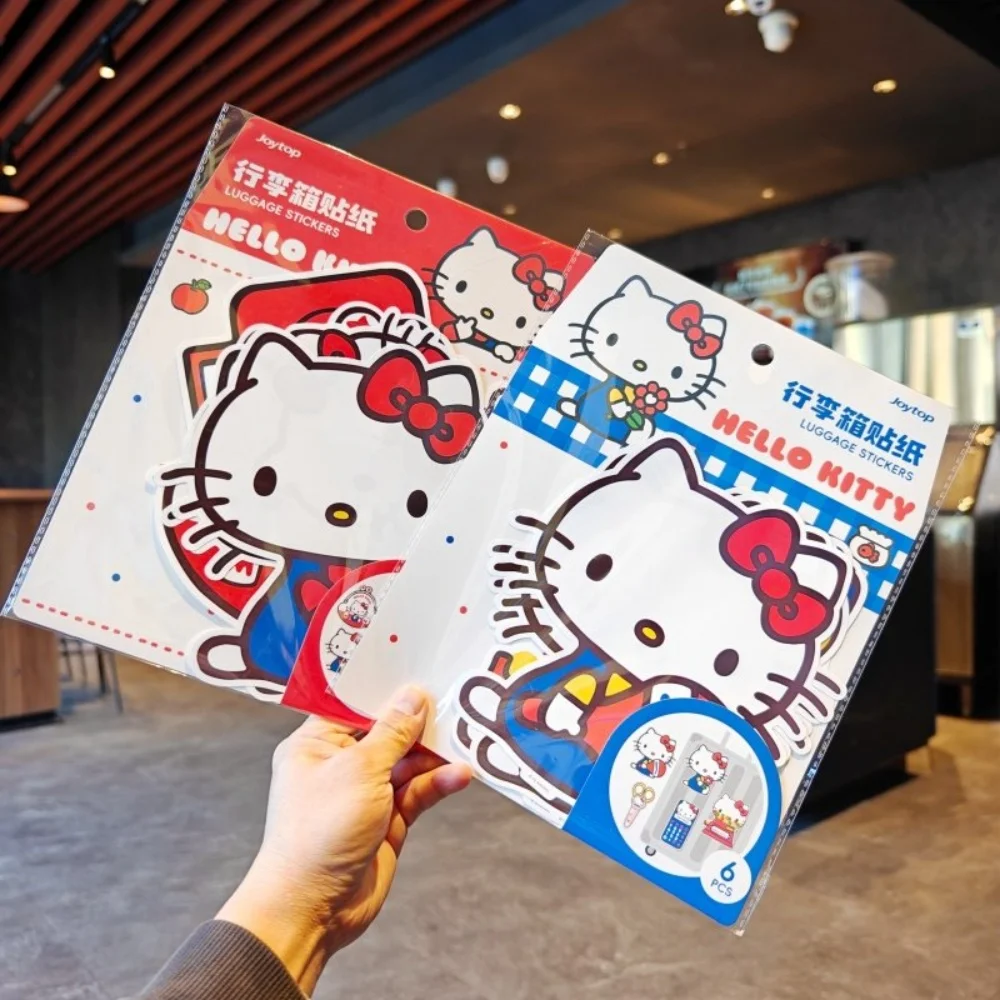 정품 만화 산리오 헬로 키티 여행가방 대형 스티커 장식 노트북 라벨 장식 스티커 소녀 선물