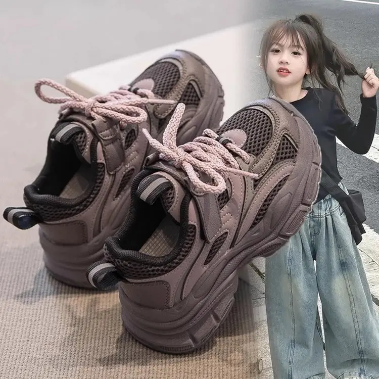 New Children's Boys Girls Chunky Sneakers Kids Hiking Tennis Running Shoes New Toddler Lightweight Breathable Casual Trainers