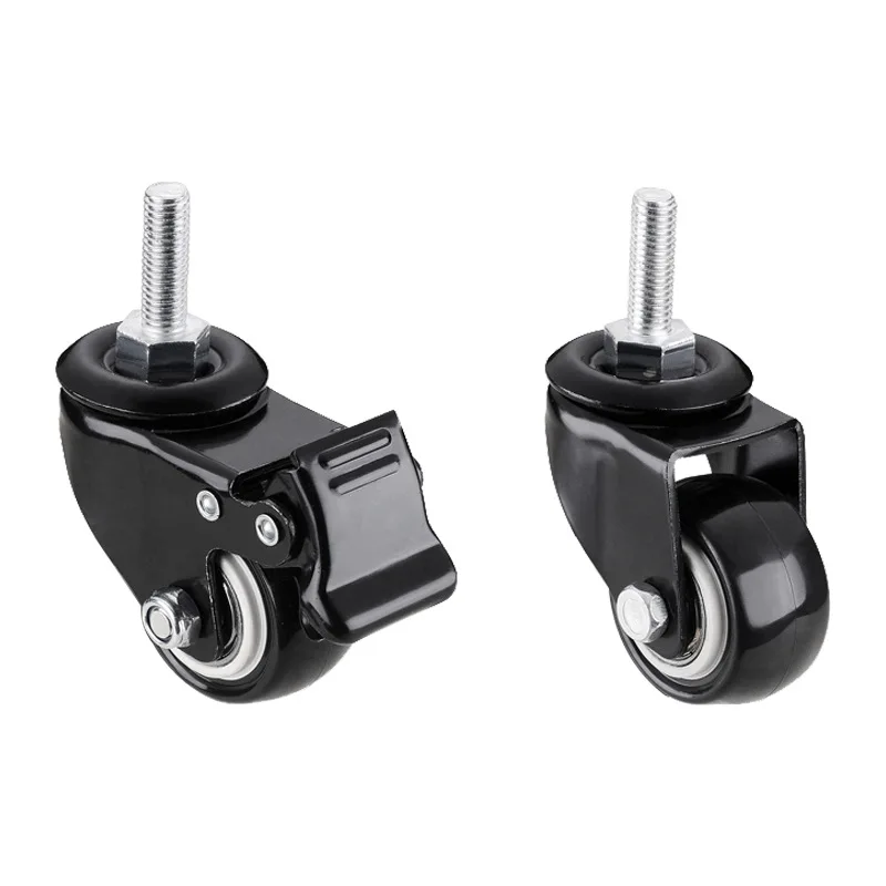 Furniture Caster 1.5 inch 40mm 360 Rotatable Heavy Duty 50kg Screw Swivel Castor Wheels Trolley Rubber Brake Protective