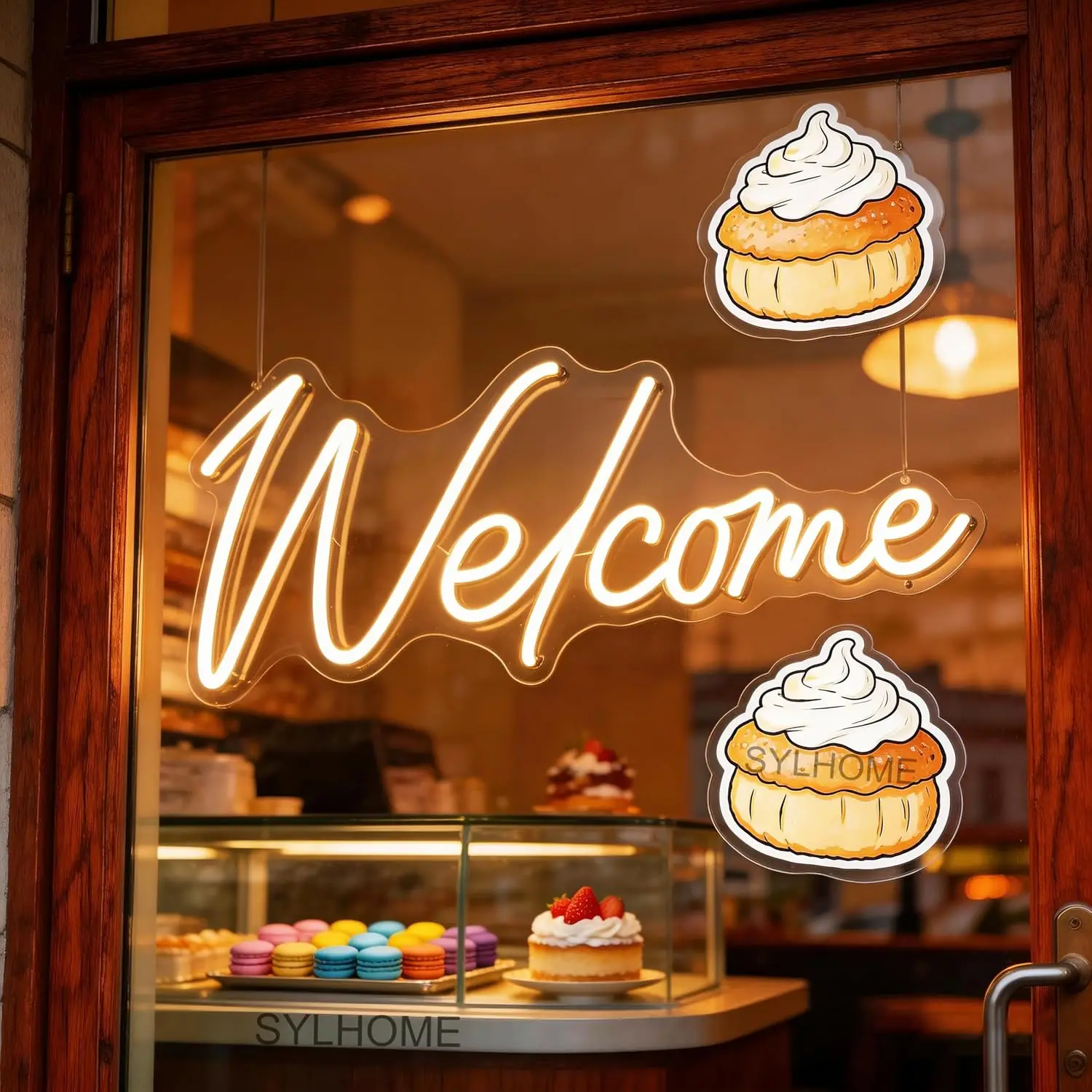 

Welcome Neon Sign USB Powered LED Light Business Door Window Wall Sign Wedding Birthday Party Welcome Sign Art Wall Light