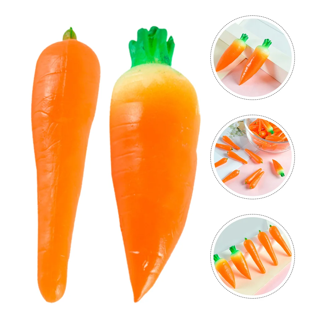 6 Pcs Mini Carrots Fake Vegetable Ornaments Pvc Easter Decor Simulation for Household