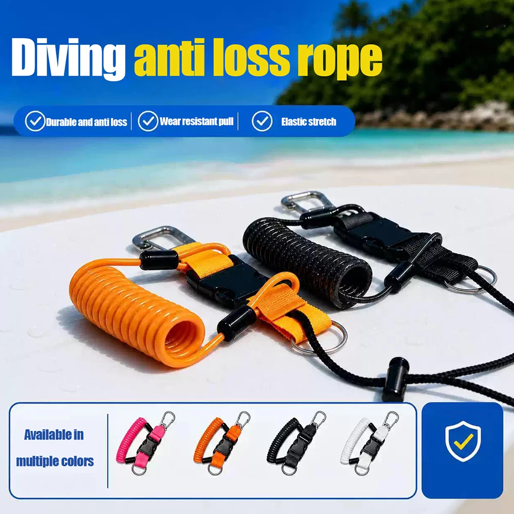 Seafrogs 100M waterproof anti loss rope strap bimetallic buckle with high elasticity telescopic 1.5 m Universal for all cameras