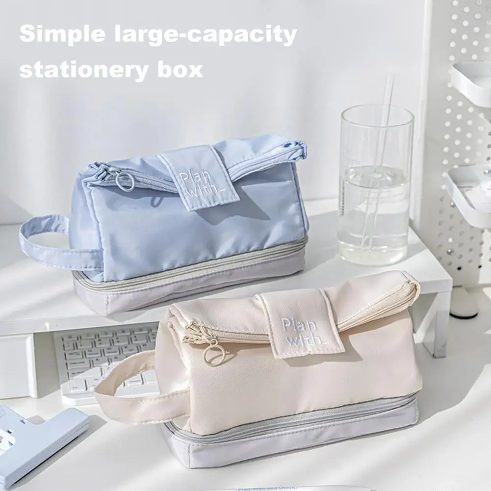 Kapazität Feder mäppchen Kapazität Bleistift Tasche mit Hands ch laufe glatten Reiß verschluss Mechanismus Student Briefpapier Aufbewahrung koffer 3c für die Schule