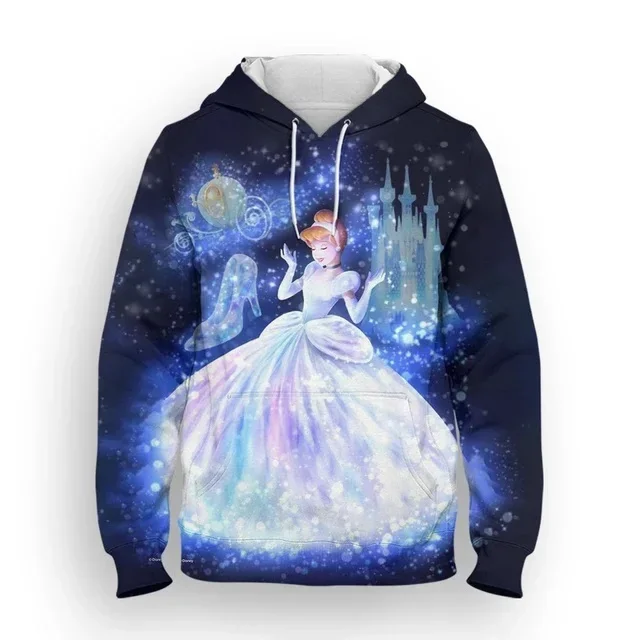 Disney Boys Girls Hoodies Oversized Women's Hoodies 3D Printing New Pullovers MINISO Women's Hoodies Cinderella Men's Clothing