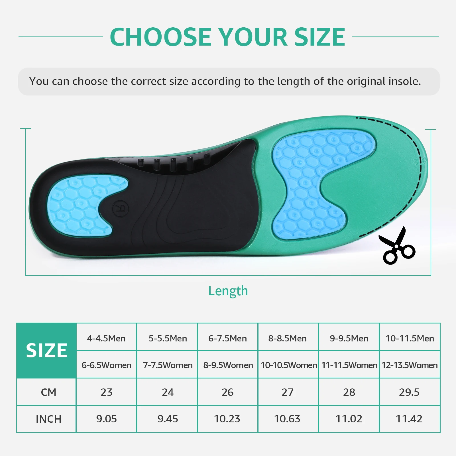 3ANGNI Arch Support Orthopedic Insoles Plantar Fasciitis Relief Orthotic Insole for Flat Feet Heel Pain Sneakers Shoe Inserts