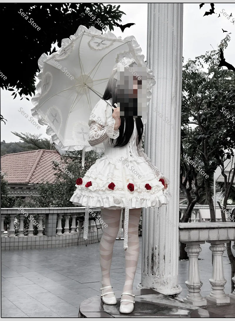 Lolita Princess Sun Umbrella, Colorful Lace Birdcade Parasol, Cute Sunshield & UV Protection for Women, Elegant Summer