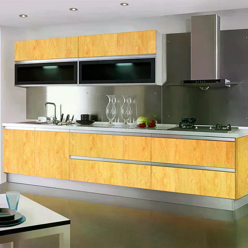 [MA]Waterproof Self Adhesive Wood Grain Sticker Door Cabinet Desktop Modern Furniture Renovation Peel And Stick Wallpaper[MA]