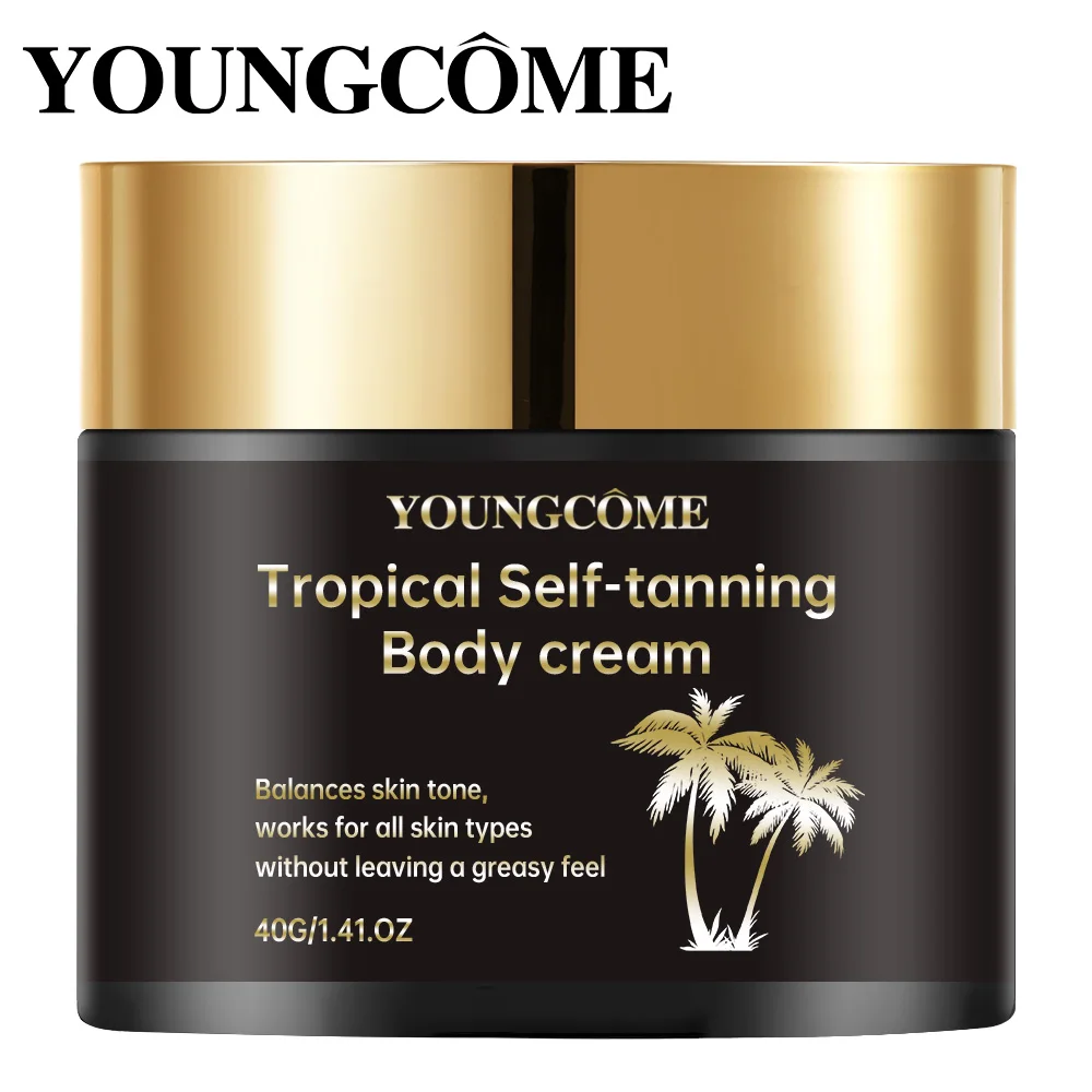 ﻿ Crema bronceadora corporal, potenciador autobronceador, bronceador solar marrón, reparación nutritiva para teñir la piel, loción sin sol