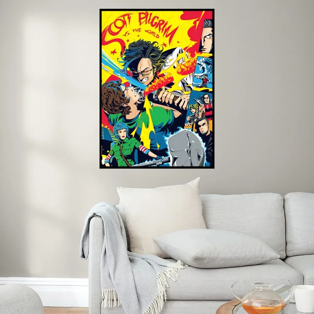 Vintage Film S-Scott Pilgrim Vs The World Poster Prints Wall Painting Bedroom Living Room Decoration Office Small