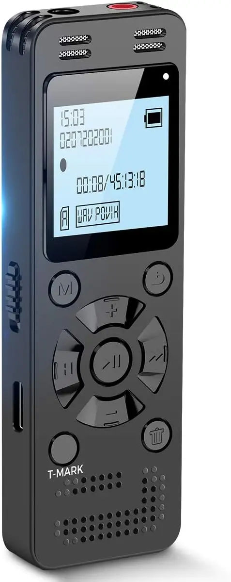 

128GB Voice Recorder for Lectures Meetings, 9296 Hours Recording, Voice Activated with Playback and Password Protection