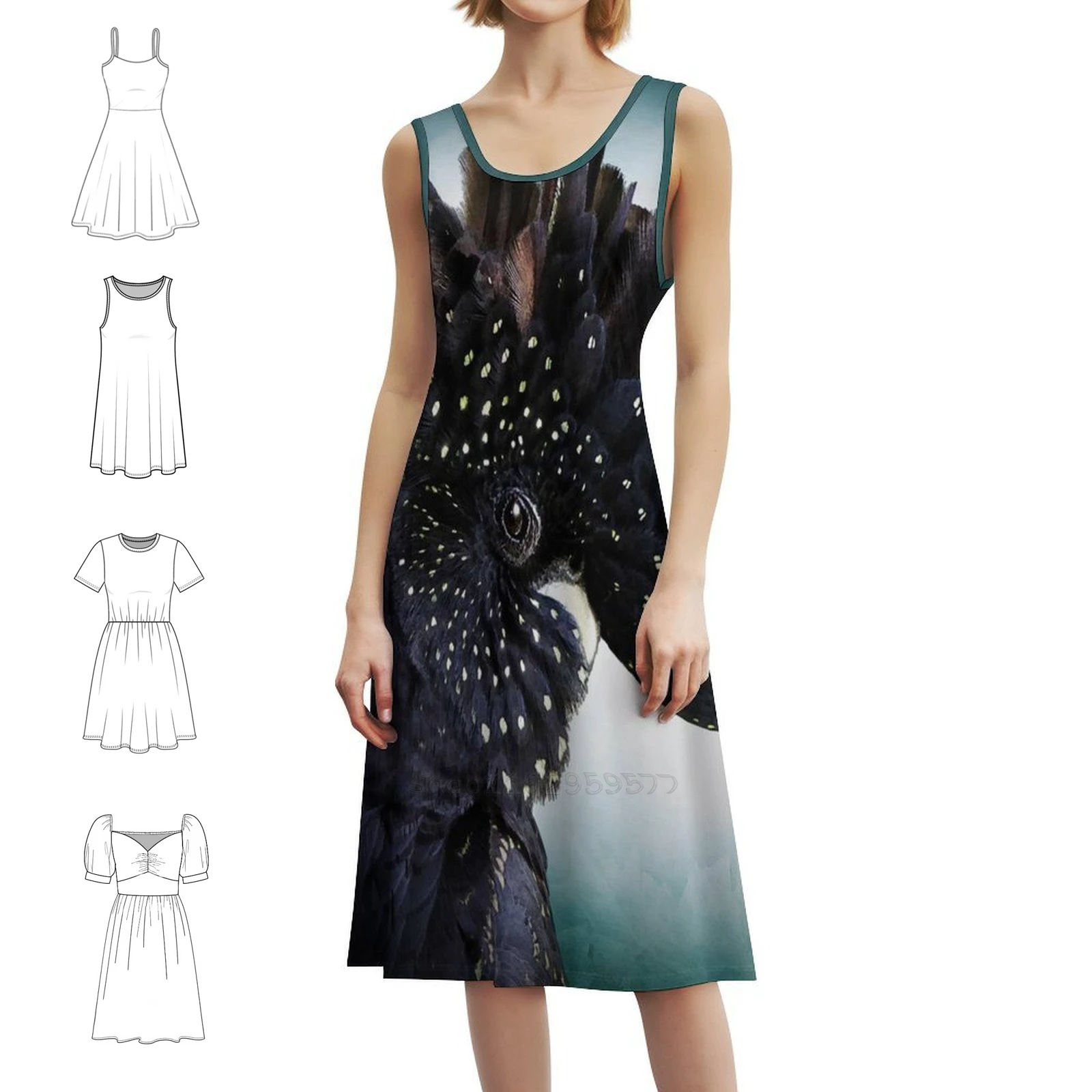 فستان كاجوال على الطراز الكوري باللون الأحمر الذيل الأسود للنساء فساتين مكتب يومية بسيطة للسيدات على شكل طائر كوكاتو بذيل أحمر