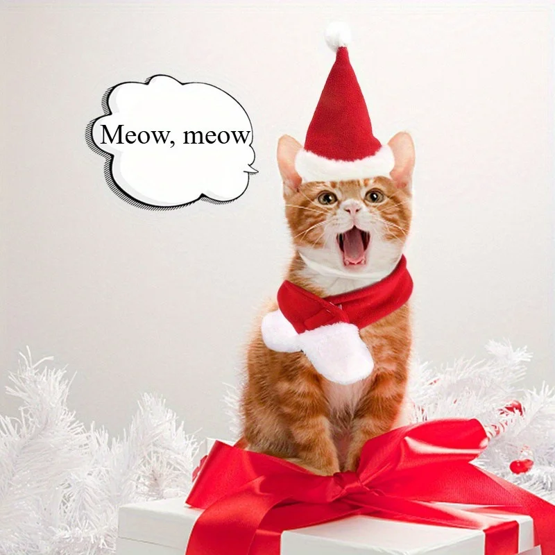 Haustier Katze Hund Weihnachtsmütze Mütze Welpen Hund Zubehör für kleine Hunde Kostüm Hundekappen für Katzen Kostüme Heimtierbedarf