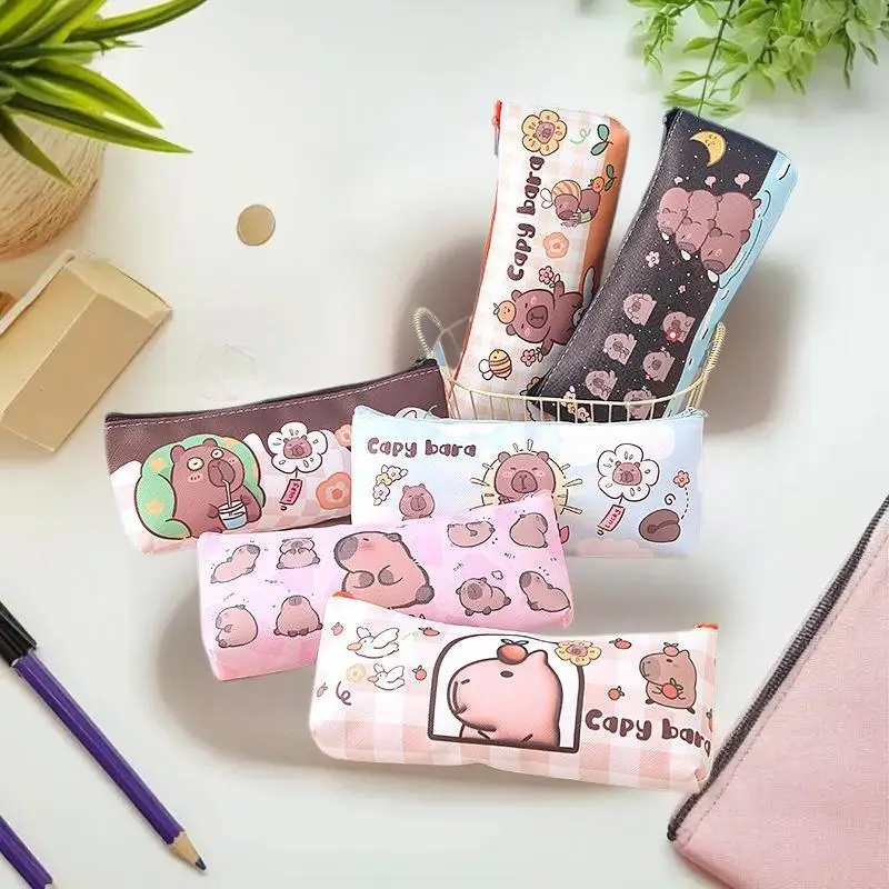 Unique Capybara Image Pencil Case for Learners
