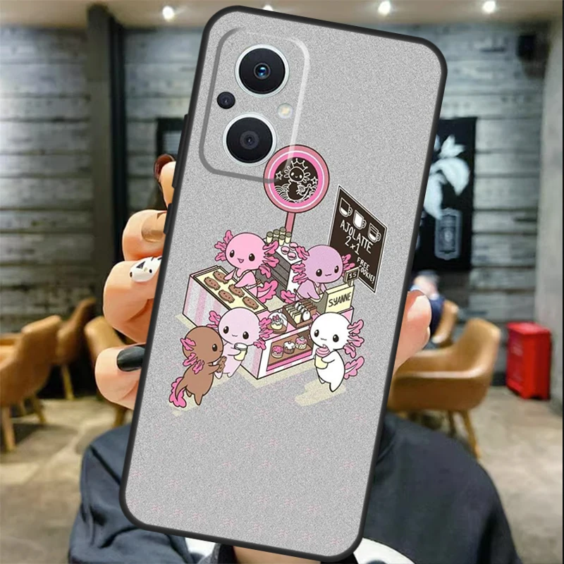 Cute Animal Axolotl Phone Case For OPPO Reno 7 8 6 Lite 2 3 4 5 Z 8T OPPO Find X3 Lite X5 X6 Pro X2 Neo Cover