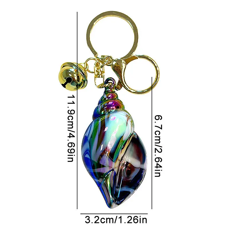 Acrylic Conch Key Chain Beach Shells Keyring Pendant Bag Backpack Ornaments Jewelry Accessories Souvenir Gifts Colorful New