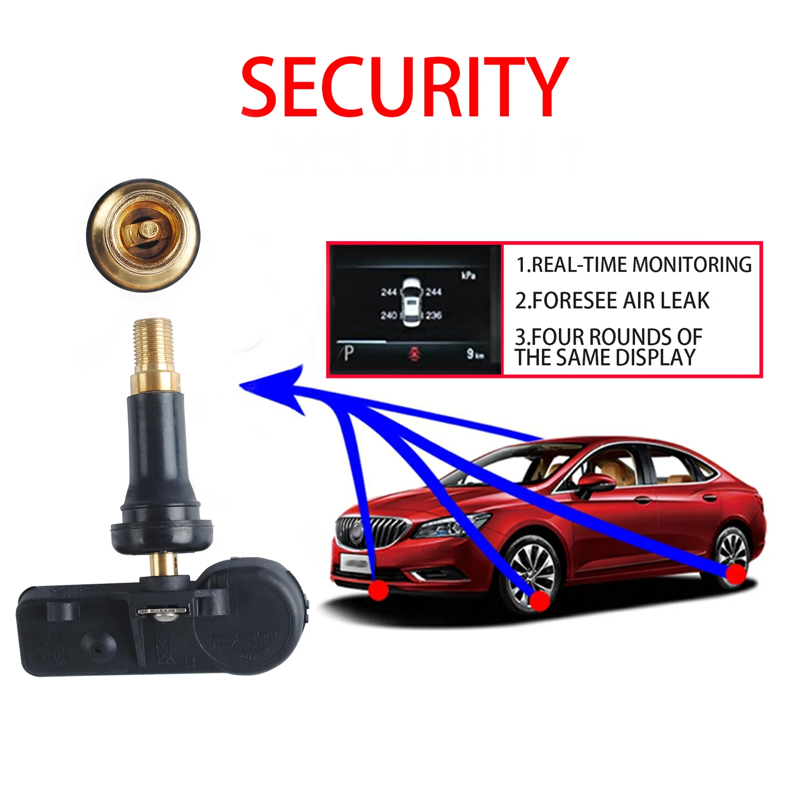 

2PCS 56029479AB TPMS Sensor Tire Pressure Monitoring System with Two Installations