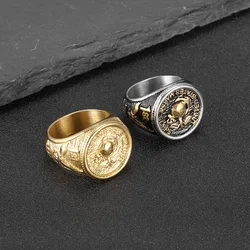 New Retro Marines Army Design Gold Silver color Rings for Men Punk Vintage 316L Stainless Steel Ring Jewelry Gifts