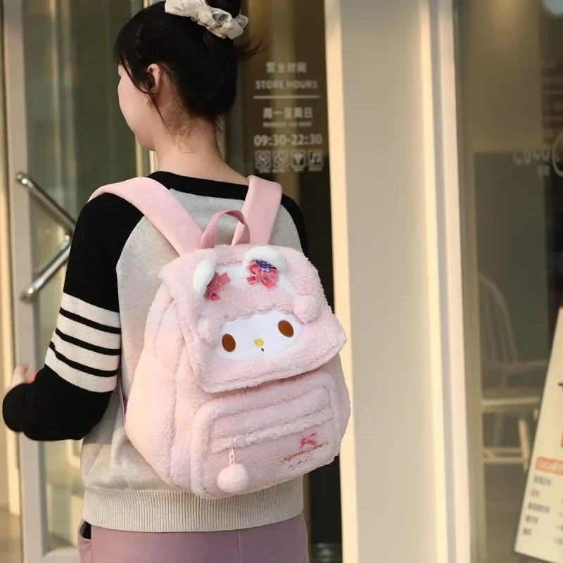 

Рюкзак Sanrio My Melody Lilota Pink, плюшевая сумка в стиле аниме, кавайный милый рюкзак большой емкости, сумка на плечо, подарки для девочек