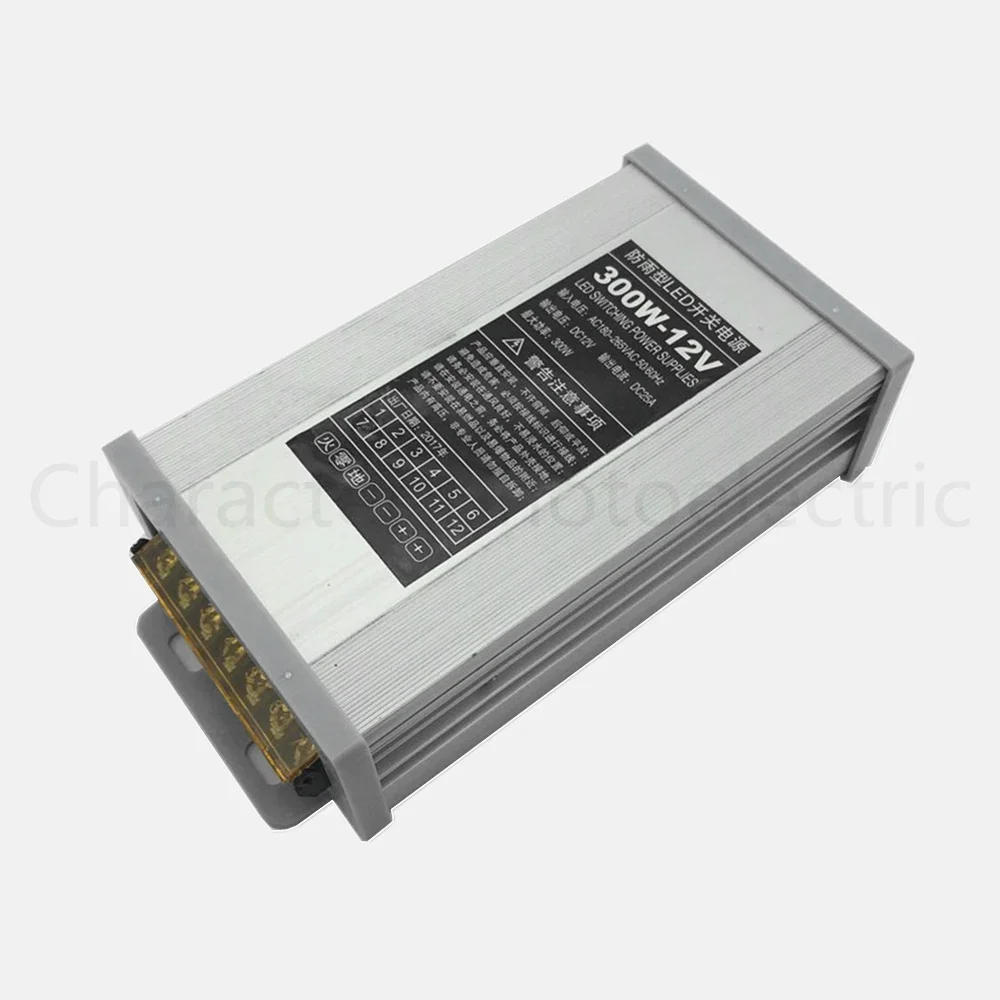 AC 187-265V LED Driver 300W 12V 25A LED Power Supply Rain-proof LED Light Power Adapter Outdoor Application