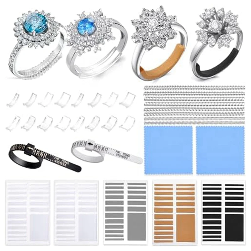 Ring Size Adjuster For Loose Rings- 1 Set Ring Size Adjusters Kit Invisible Ring Adjuster, Ring Size Measuring Tool Set