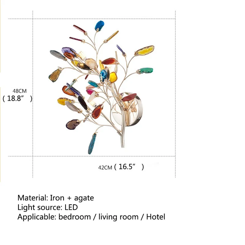 SOFEINA Retro Lâmpada de Parede LED Ágata Luminárias Decorativas Interior Hotel Sala de estar Luzes de Latão
