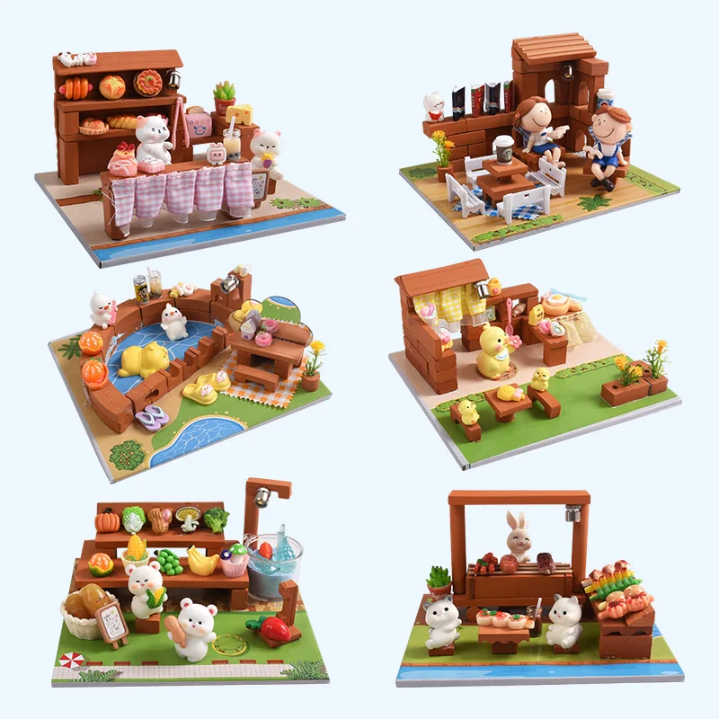 

Real Brick Miniature House Building Kit - Handmade Masonry Architect Microlandscape Set, Creative Craft Toy Gift