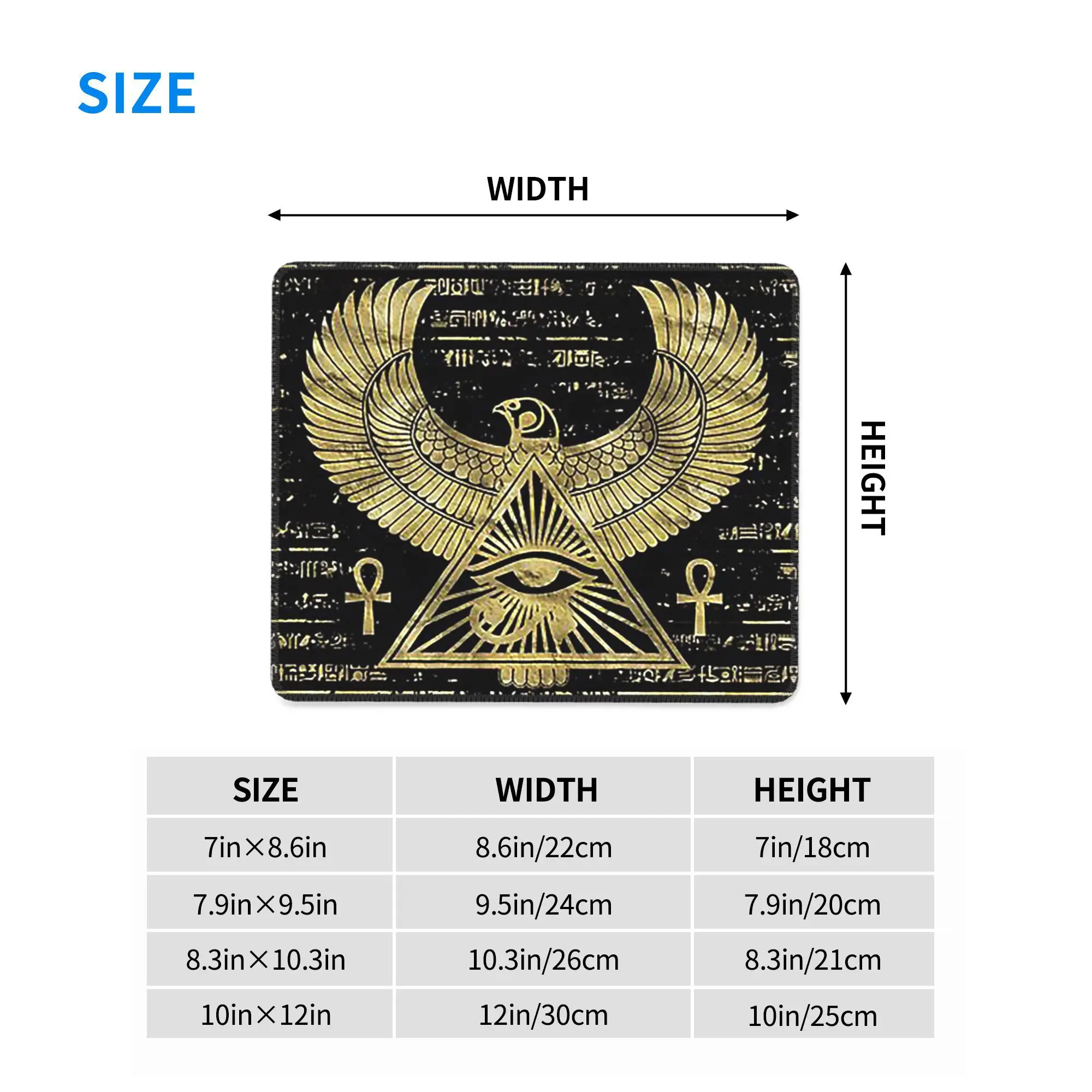 لوحة ماوس عين حورس Wadjet باللونين الذهبي والأسود، لوحة مفاتيح الكمبيوتر، حصيرة الماوس لألعاب الكمبيوتر المحمول، حصيرة مكتبية لطاولة المكتب