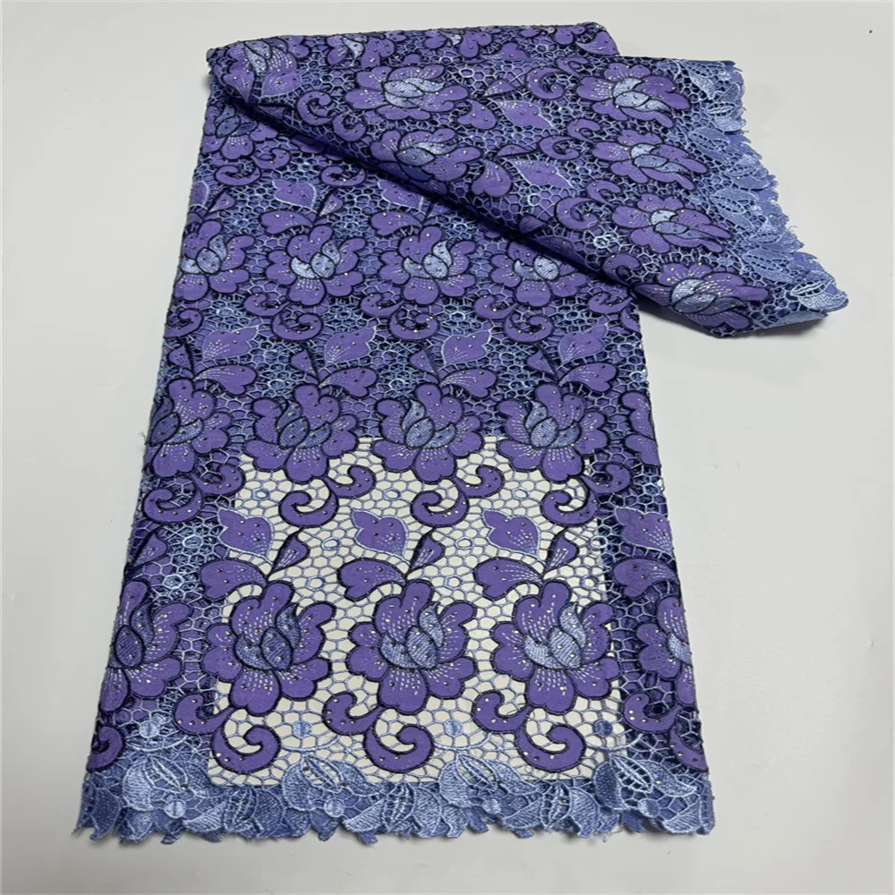 Modische Schweizer Voilespitze in der Schweiz, nigerianische Baumwolle, Ghana, trockener Stoff mit Steinen, afrikanische Voilespitze für Hochzeit, Party, Nähen