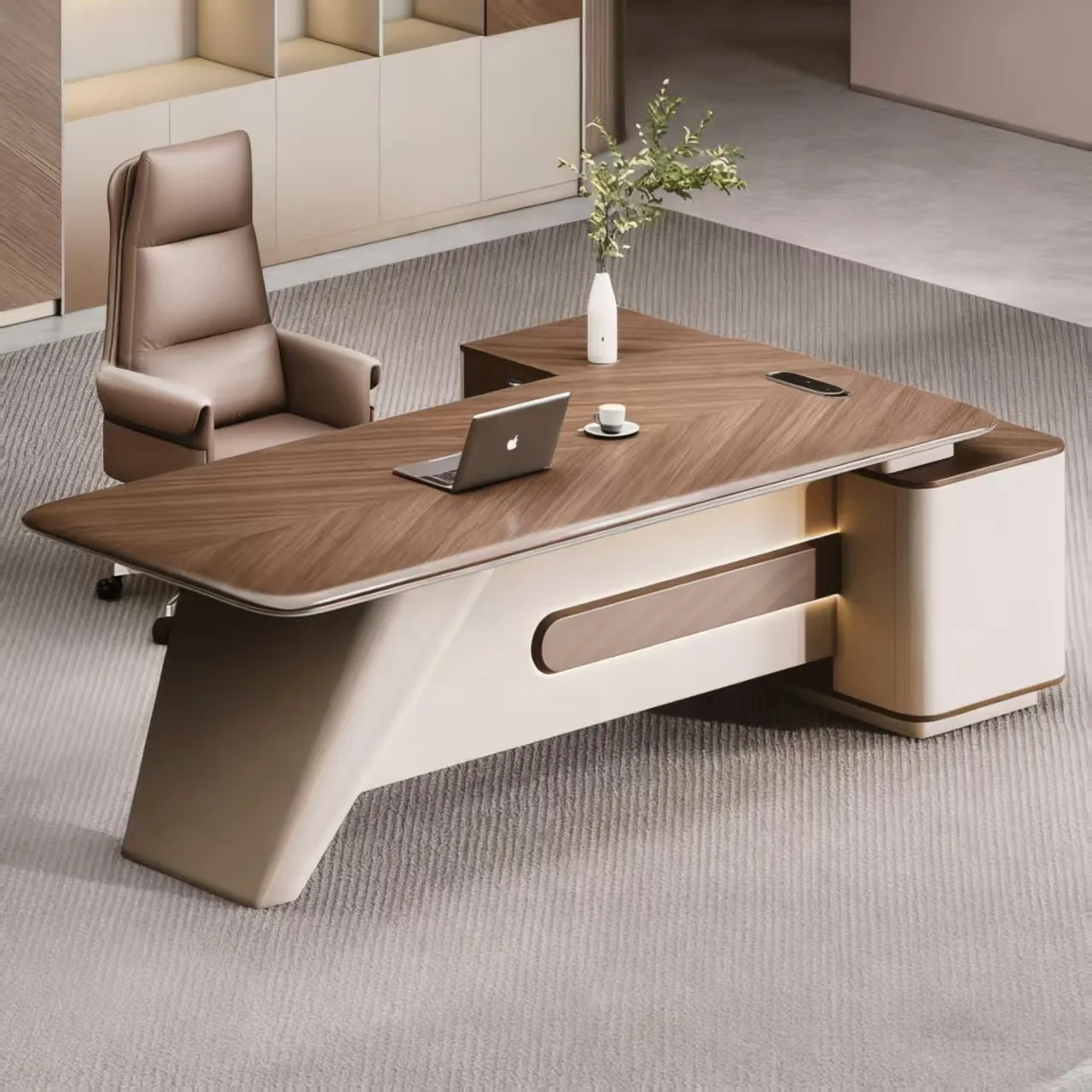 The boss's office desk is a complete set of office desks and chairs.