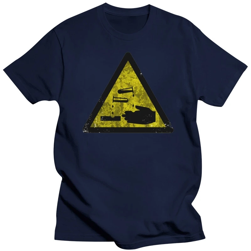 Caution Acid Novelty Logo Sign T-Shirt - Warning Danger Corrosive Chemistry Newest Summer Men Tshirt Cotton Simple