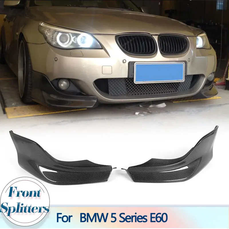 Carbon Fiber Front Bumper Splitters Lip for BMW E60 M Sport Bumper 2006-2010 520d 520i 523i 525i 530i Car Front Bumper Splitters