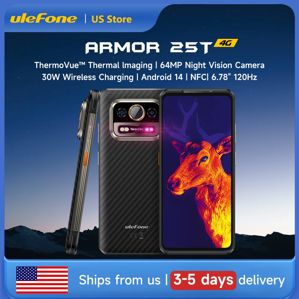 Ulefone Armor 25T 4G Rugged Phone 33W 50MP+64MP Night Camera NFC Waterproof 6.78
