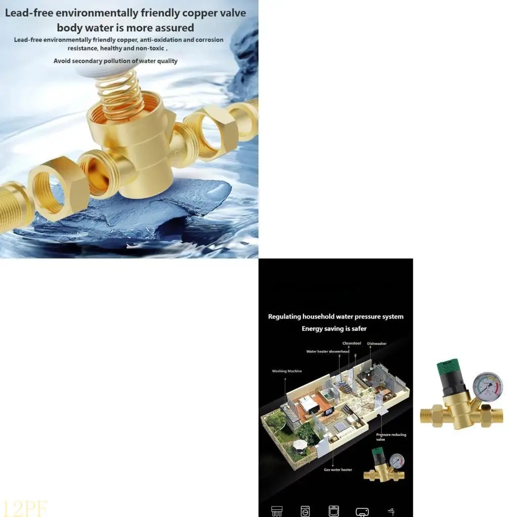 

12PF High Flows DN15 Copper Pressure Reducing Valves with Gauges for Stable Water Supply