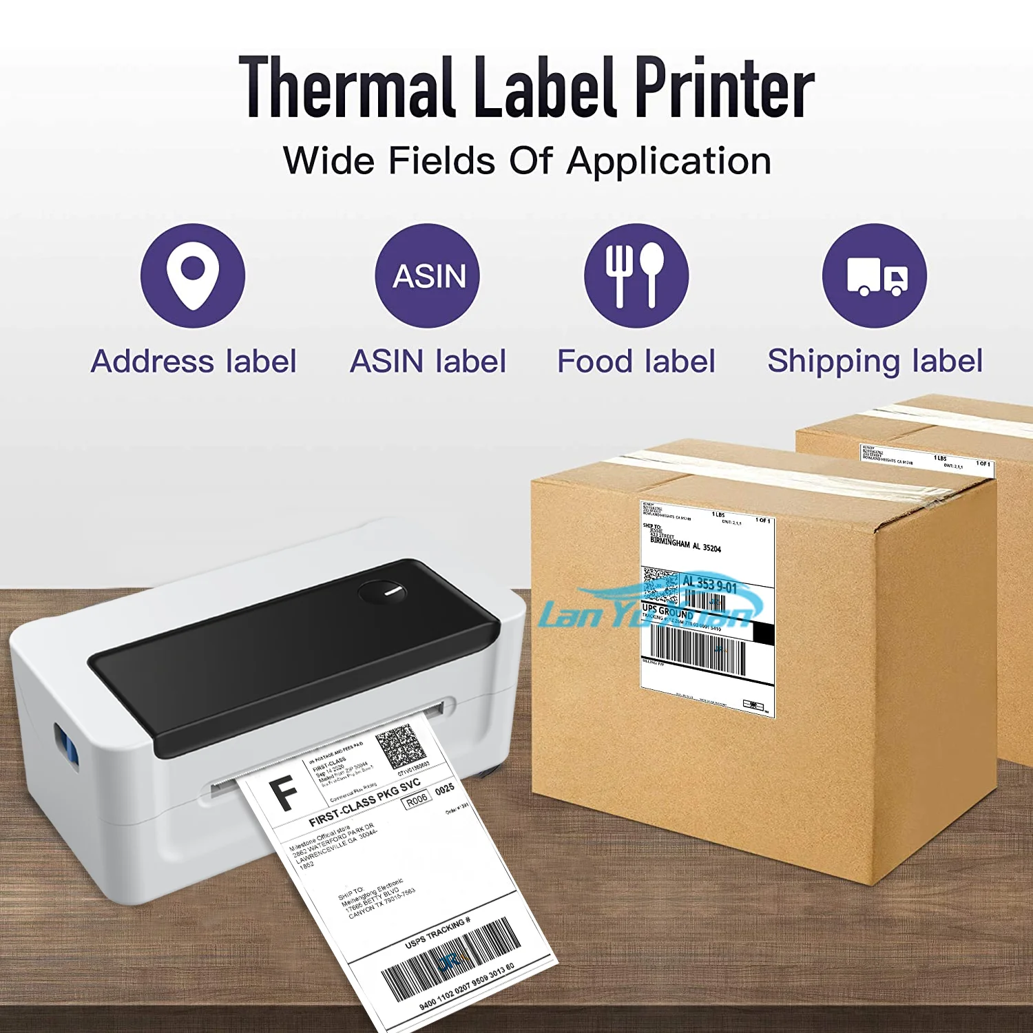 JR Label Printer Thermal  for Labels, QR Codes, Barcodes, 4x6 Inches  UPS USPS FedEx Amazon Business