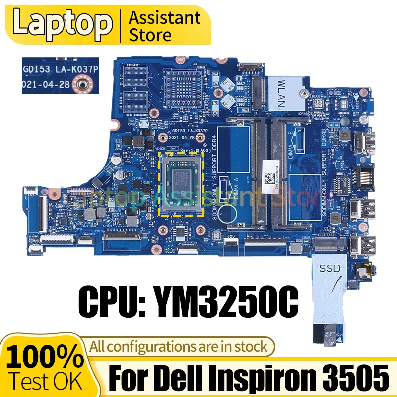 

LA-K037P для Dell Inspiron 3505 материнская плата для ноутбука 0FFDF9 YM3250C материнская плата для ноутбука